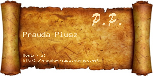 Prauda Piusz névjegykártya